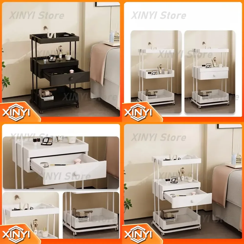 Cream Rolling Storage Cart for Salon Permanent Makeup Skin Care Multi-Tier Mobile Trolley for Aesthetician Tools Cosmetic
