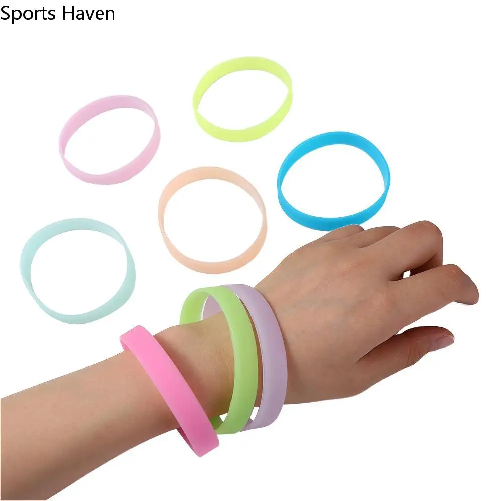 Luminous Rubber Bracelets For Men Women Bangles Sports Wristbands Silicone Sweat Band Flexible Bracelets