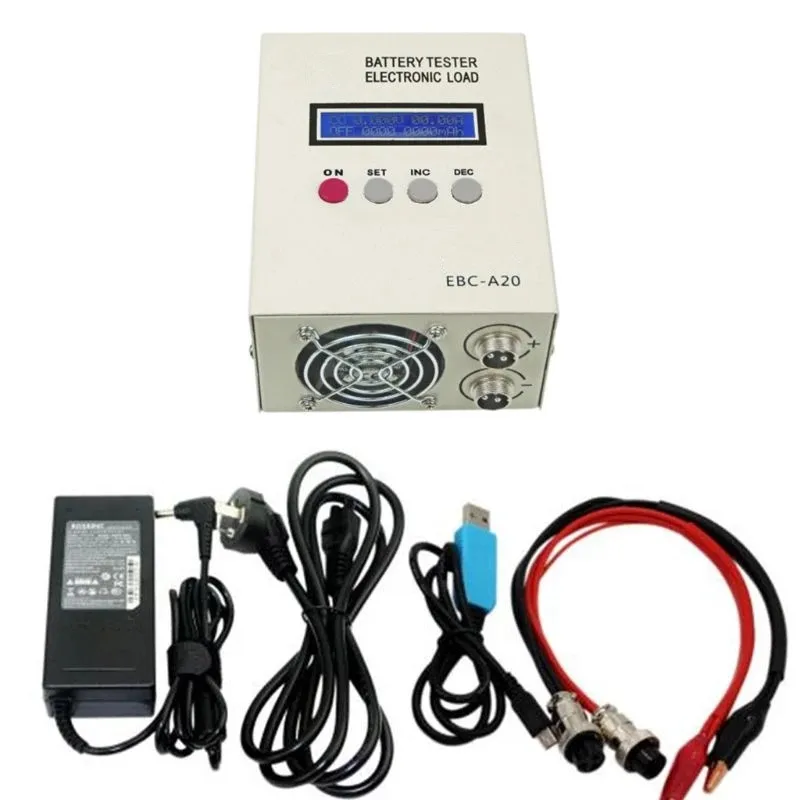 

EBC-A20 Battery Tester 30V 20A 85W Lithium Lead-acid Batteries Capacity Test 5A Charge 20A Discharge Support PC Software Control