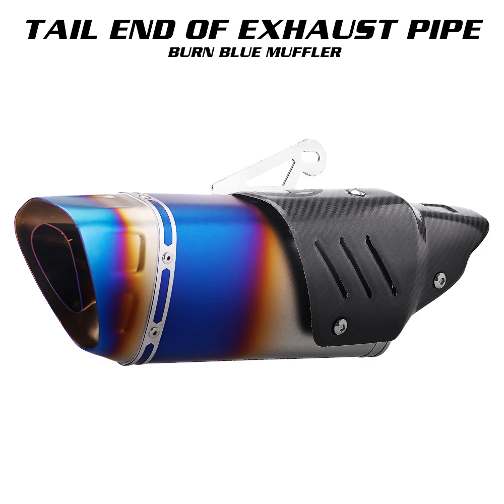 

High quality Motorcycle carbon fiber muffler exhaust pipe universal exhaust stainless stee universal muffler 36-51mm