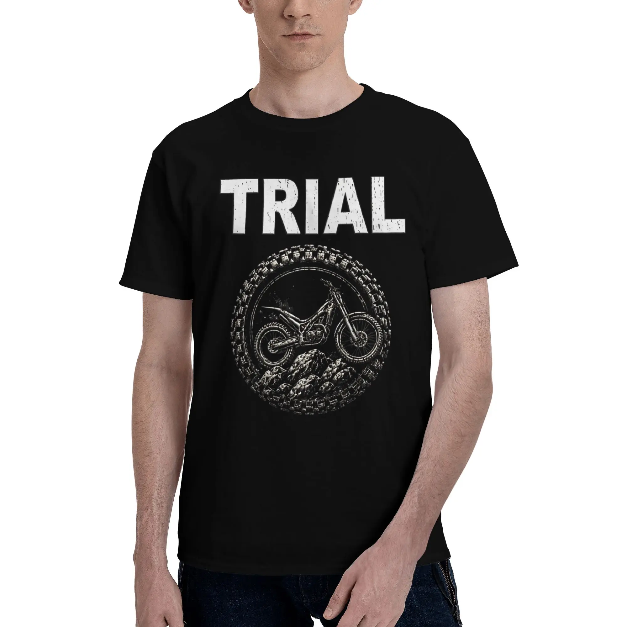 Camiseta TEAM RIDERS Acrobatic Extreme Trial Moto, camiseta creativa de manga corta con cuello redondo y estampado de algodón para hombre