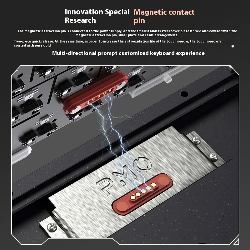 Imagem -05 - Pmo Wave75 Teclado Mecânico 8000mah Custmoized Hot Swappable Interruptor de Alta Fidelidade Cnc Alumínio bt 2.4g sem Fio Qmk Via Driver