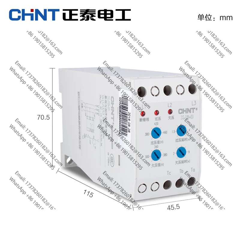 

CHINT XJ3-D XJ3-G Relé de protección de secuenciaencendido-apagado AC380V Protección contra sobretensión