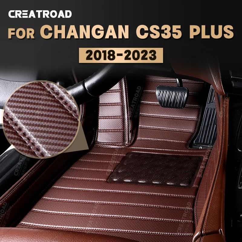 

Custom Carbon Fibre style Floor Mats For Changan CS35 Plus 2018 2019 2020 2021 2022 2023 Foot Carpet Auto Interior Accessories