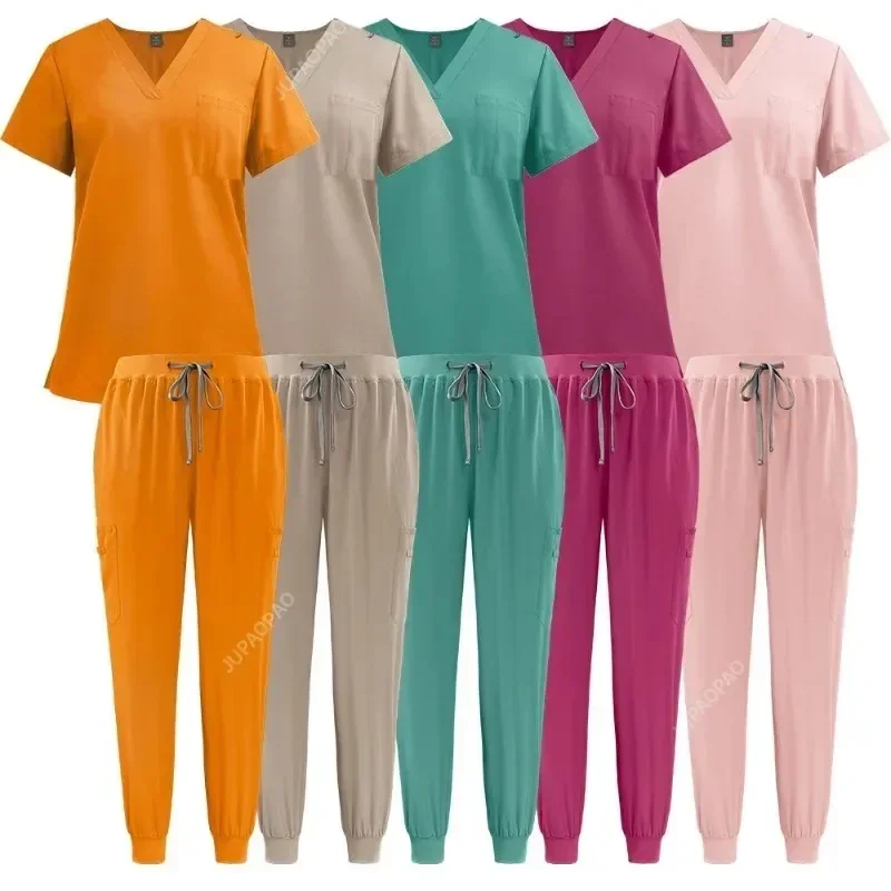 New Models Unisex Nurse Uniform Men Scrubs Set Beauty Uniform Women Hospital Surgical Suits Dental Clinic Pet Shop Lab Workwear