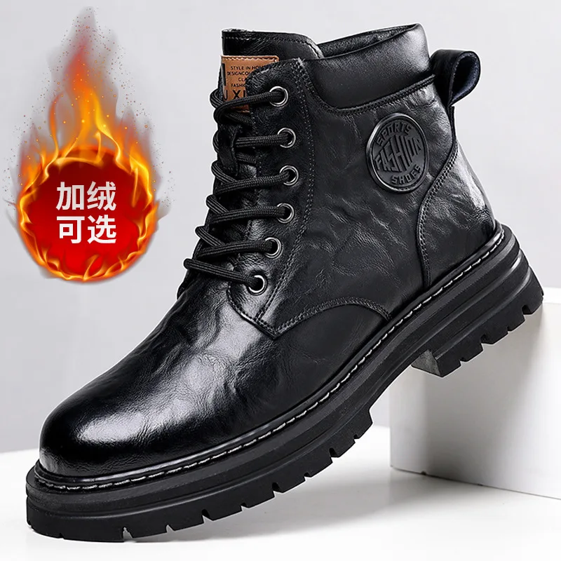 

British Style Men's Formal Boots High-end Business Short Boots Men's Winter Ankle Boots Trend High Top Shoes Botas Para Hombre