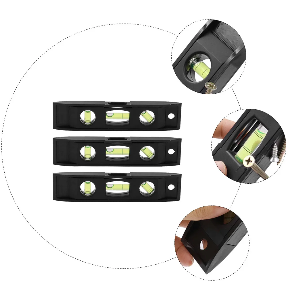 3pcs 6-Inch Magnetic Spirit Abs Shell Transparent Acrylic Bubble Tube Multi-Function Horizontal Ruler Measuring Tool