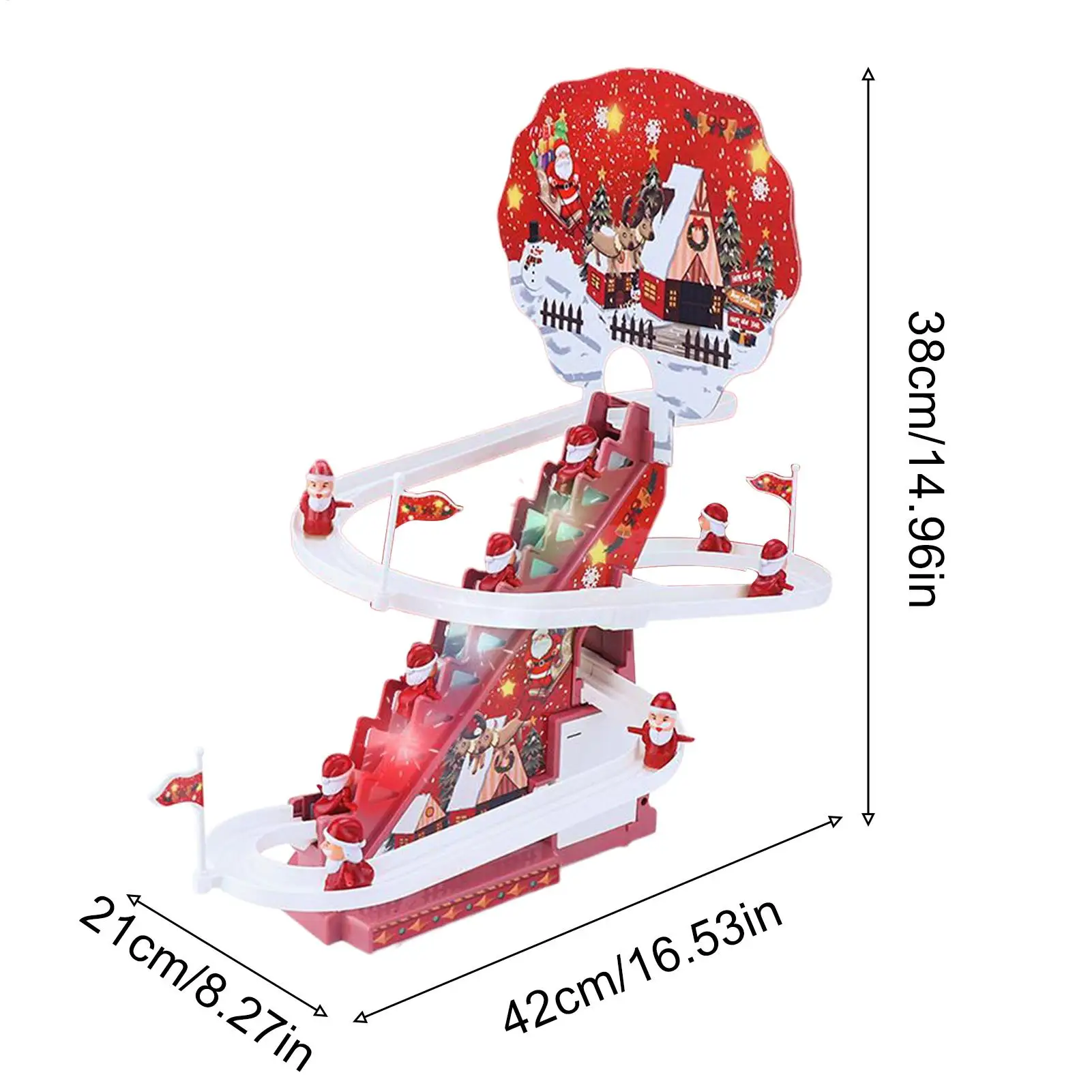 Giocattoli di Natale Telecomando Automatico Babbo Natale Salire le scale Gioco di gara per bambini Ragazzi Bambini Scrivania Camera da letto Soggiorno