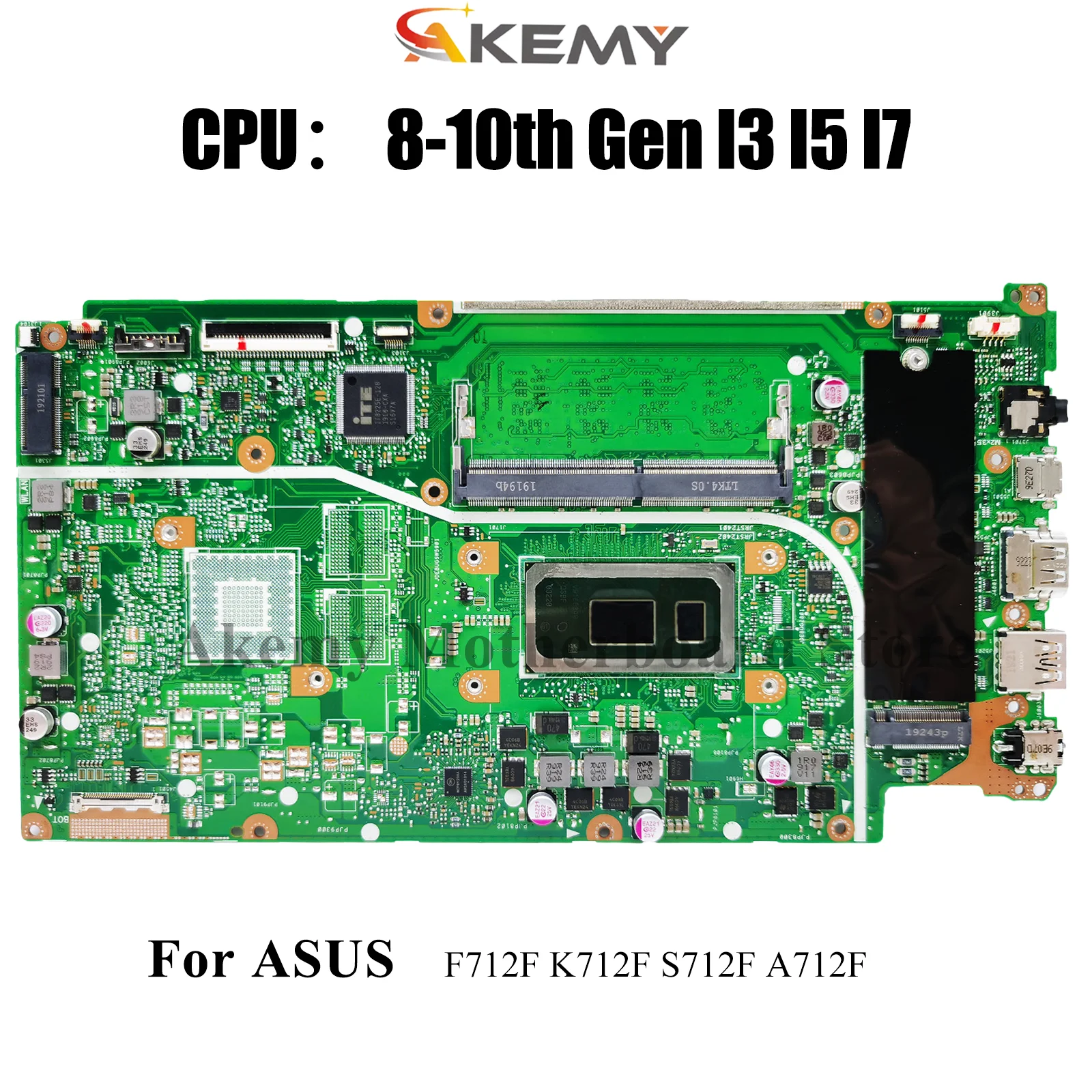

X712FA Материнская плата для ноутбука ASUS S712F X712FL X712F X712FJG X712FF K712F X712FJ A712F X712FB F712F Материнская плата с процессором I3 I5 I7