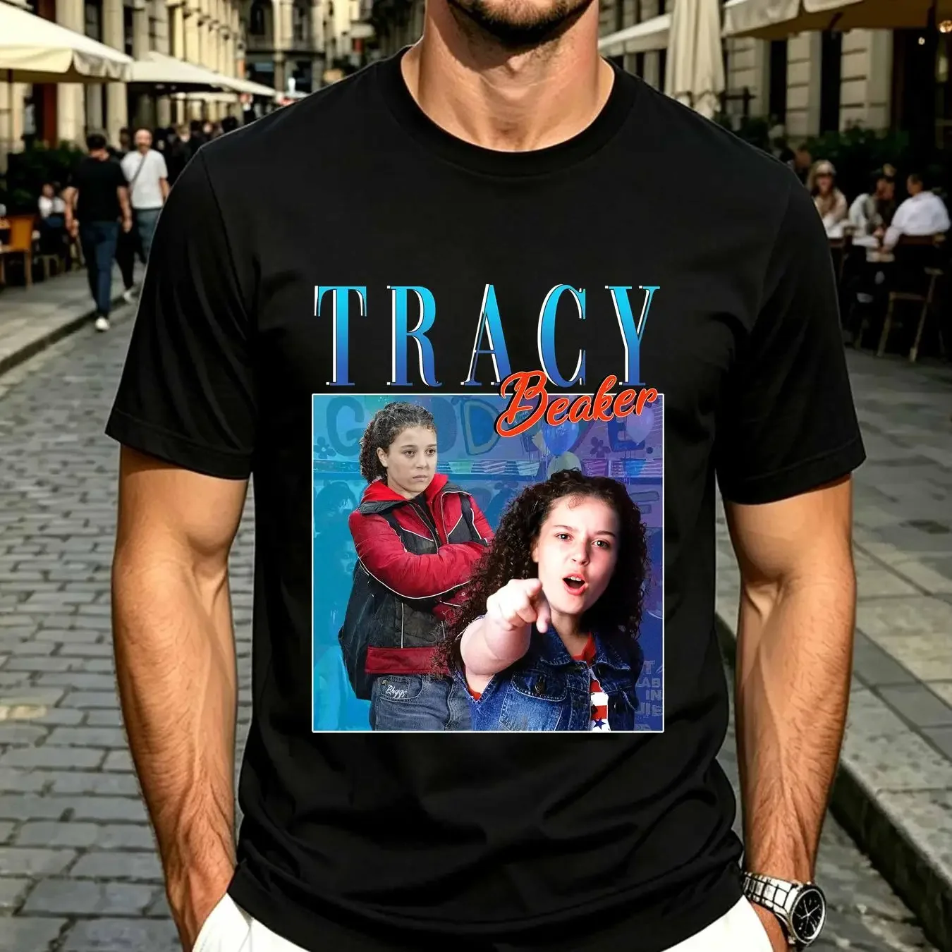 washed T Shirt Tracy Beaker Homage The Story Of Series Vintage vintage Washed Comfortable Soft Breathable graphic homme