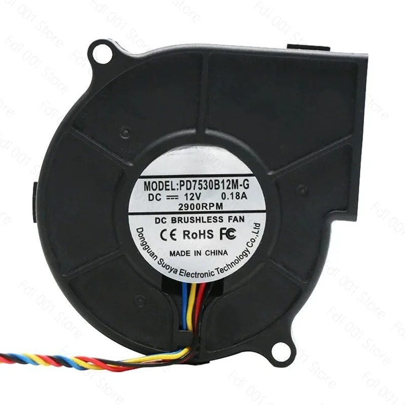 24V 7530 7.5CM Cm Large Air Volume 3/4pin PWM Temperature Control Centrifugal Turbine Cooling Fan Blower