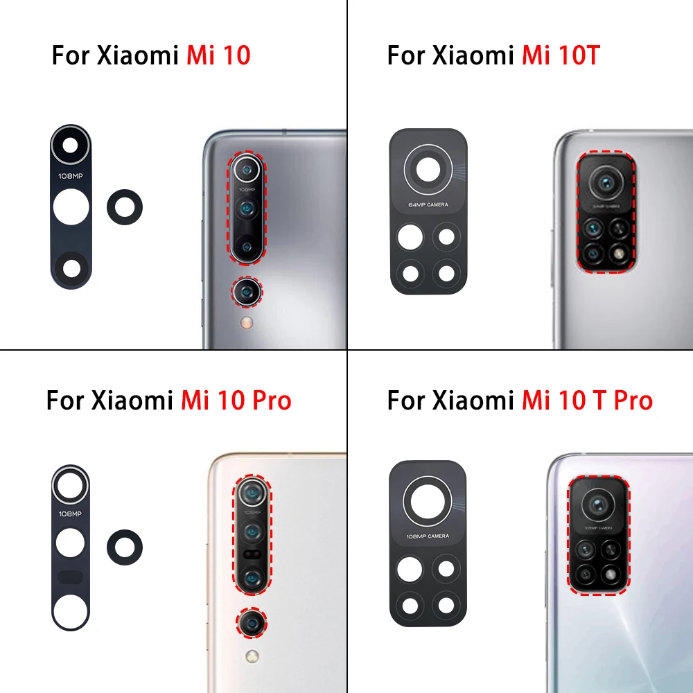 For Xiaomi Mi 12 11T 10 10T 11 Lite Pro Ultra Rear Back Camera Glass Lens With Adhesive Glue Repair Camera Glass Lens Tool Parts