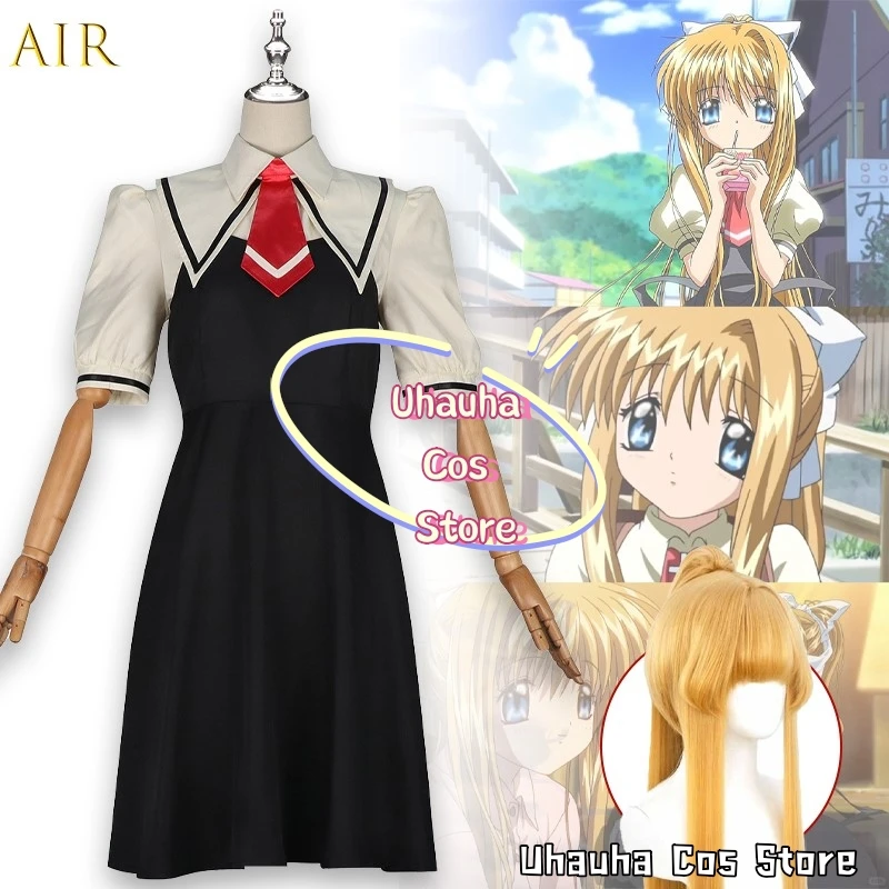 

AIR Cosplay Game Kamio Misuzu Cosplay Costume Dress Kamio Misuzu Cos Wig For Women Men Halloween Party Costumes {Uhauha Cos}﻿