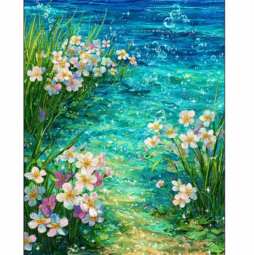 

Flower 9ct 60x75cm Printed Kits Cross Stitch Embroidery DIY Needlework Home Decor Crafts Handmade with threads drawings needles