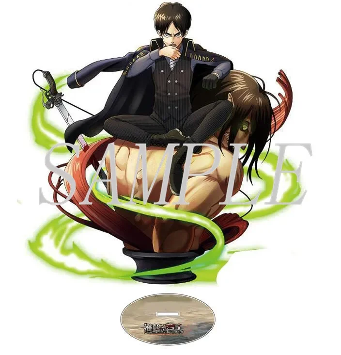 Anime Eren Mikasa Levi Erwin Figure Standing Doll Game Acrylic Stand Model Plate Cosplay Toy for Gift