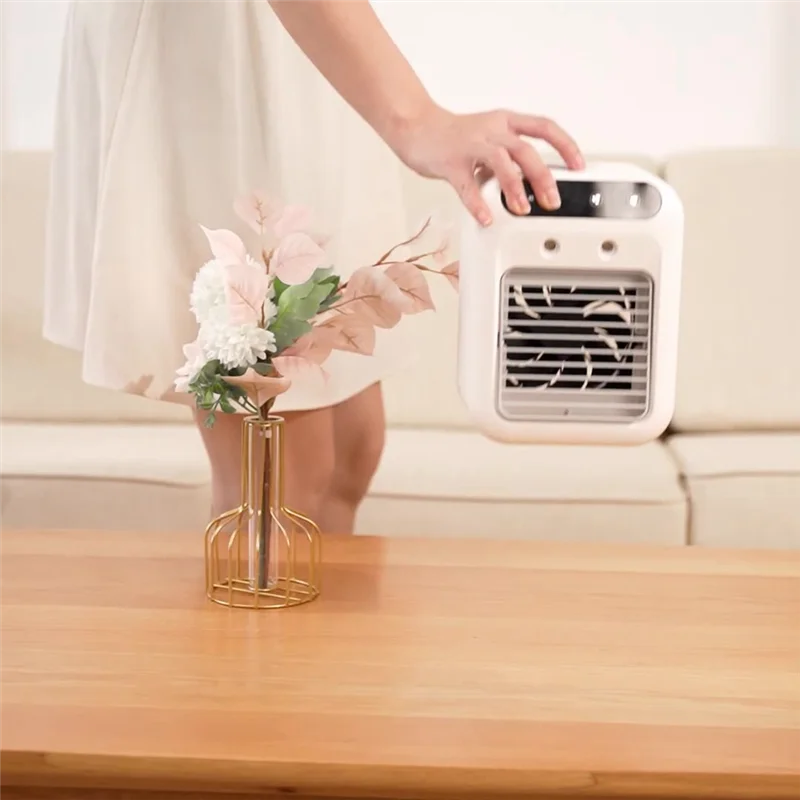 N02R-Mini Air Cooler USB Desktop Humidifier Fan Water Tank Portable Cooling Device Lithium Battery Low Voltage Operation Fan