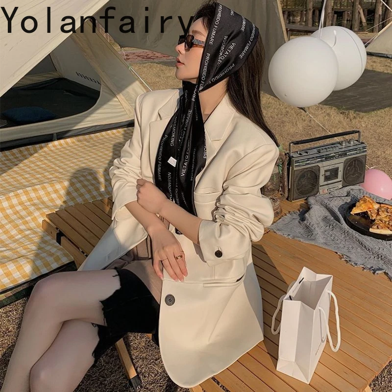 YOLANFAIRY Genuine Leather Sheepskin Suit Womens Spring New in Jackets Casual Women Clothing Commuter Style Fashion Abrigo Mujer