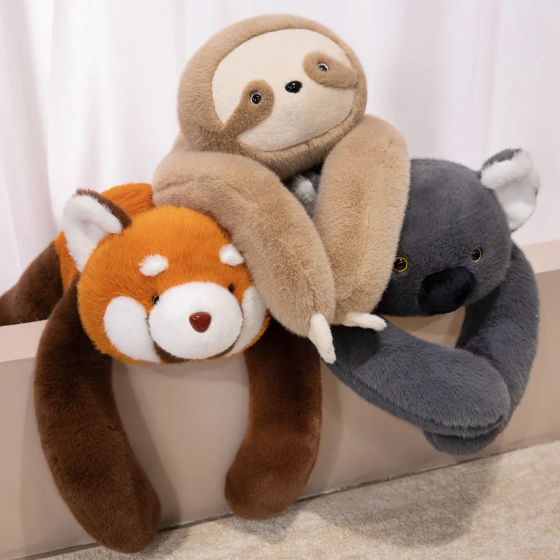 65/75cm Long Arm Weighted Plush Pillow Soft Stuffed Animal Raccoon Koala Bear Sloth Dinosaur Toy Gift For Kids Boys Girls