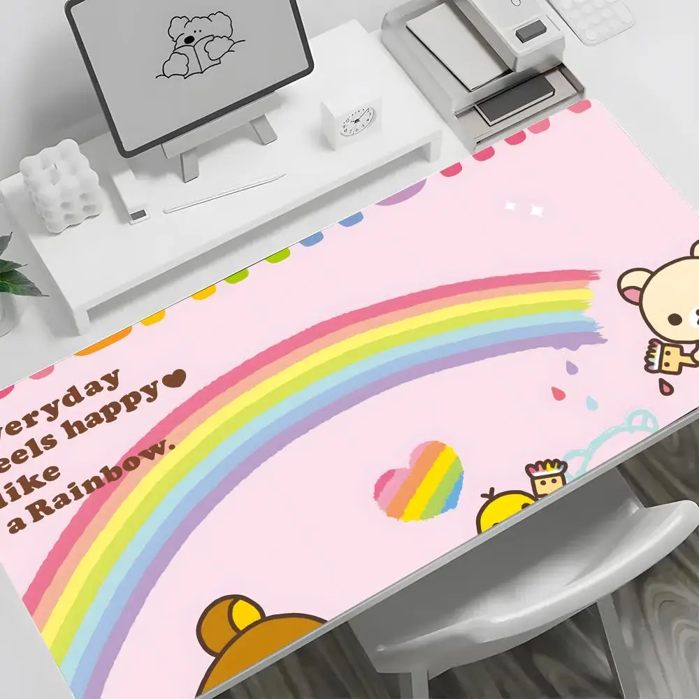 

Japan SAN-X Rilakkuma Cute Mouse Pad Player Large Keyboard Mouse Desk Pad Non-slip Rubber Gaming Mouse Pad Laptop Carpet 600x300