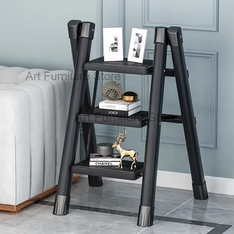 Black Metal Step Stools Decorative Telescoping Kids Kitchen Step Ladders Multifunction Scaffolding Escada Dobravel Furnitures