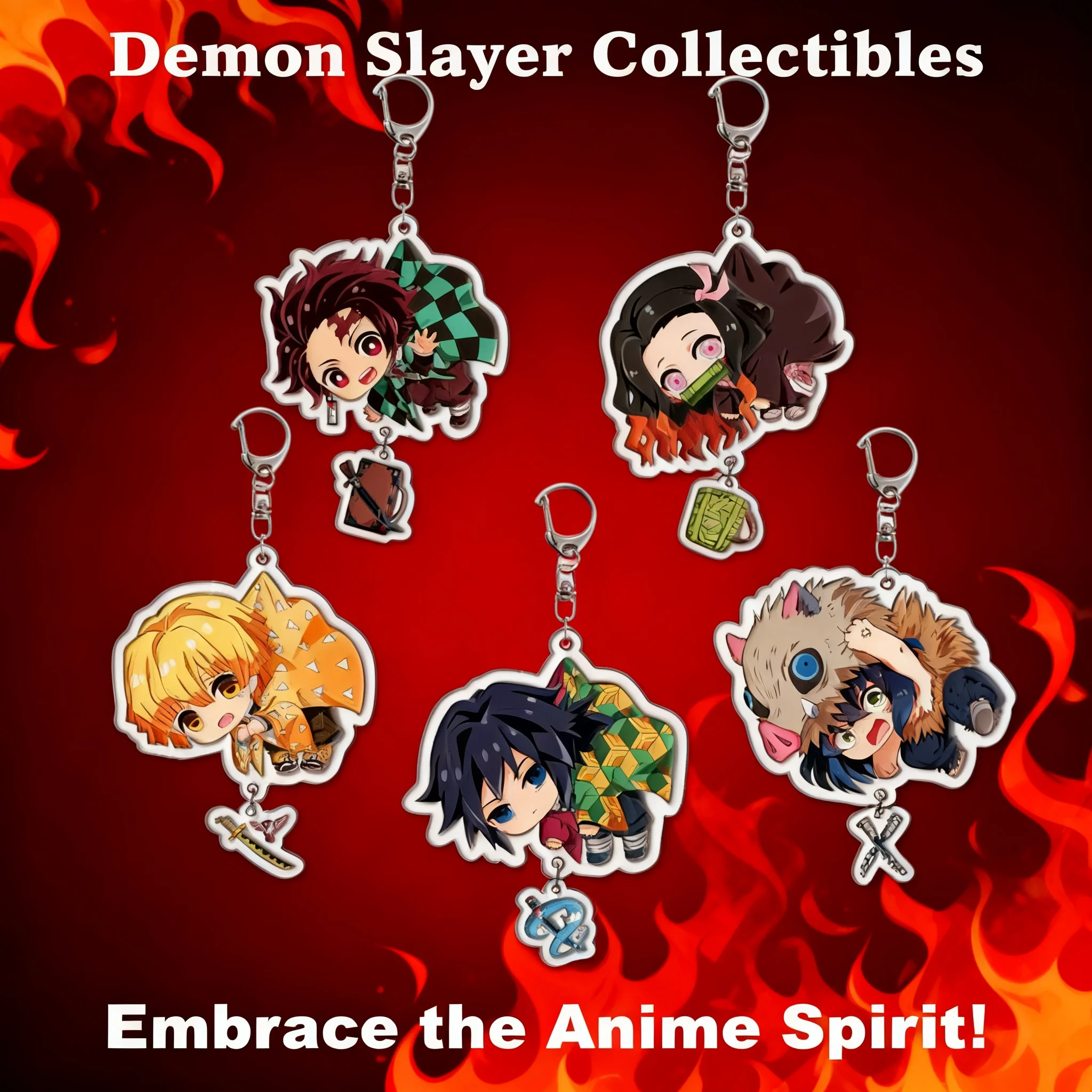 

Demon Slayer Kimetsu no Yaiba Tanjiro Nezuko Acrylic Keychain Pendant Anime Merchandise Accessories Gift for Fans Collection