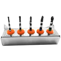Taladros de implante Dental de 5 piezas, riego externo, negro, inoxidable, con soporte para fresa