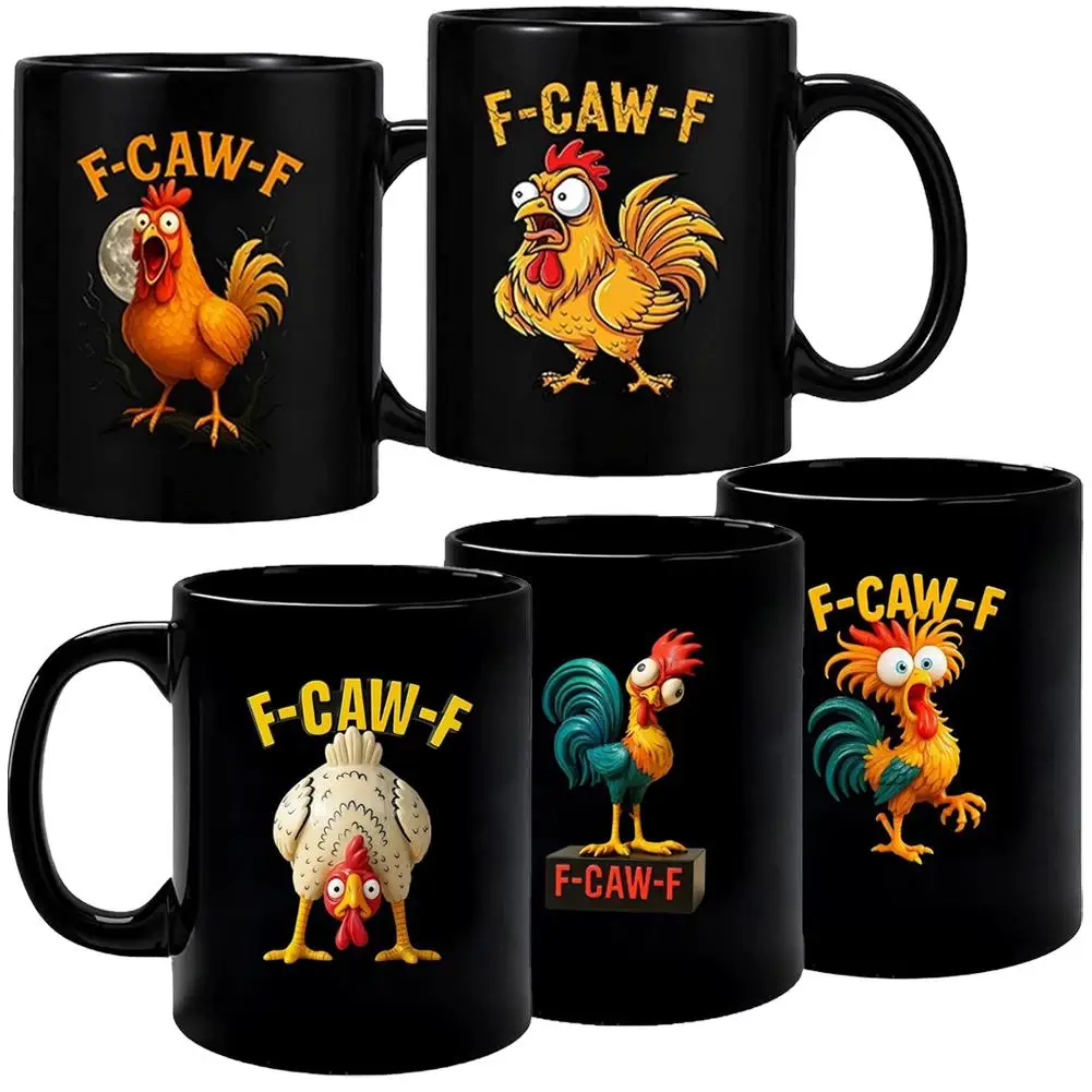 F-Caw-F Coffee Mug, Funny Gifts For Men Women Coworker Chicken Humor Mug- Chickens Pun Sarcastic Cup Ceramic Mug
