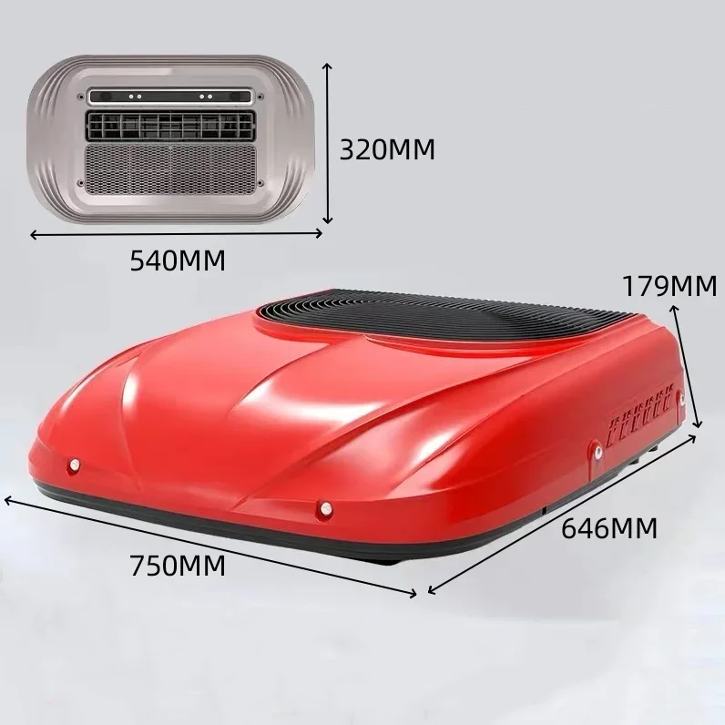 2024 new style 60V 72V Parking Cooler  Roof Top Mounted Truck Cab Parking Air Conditioner