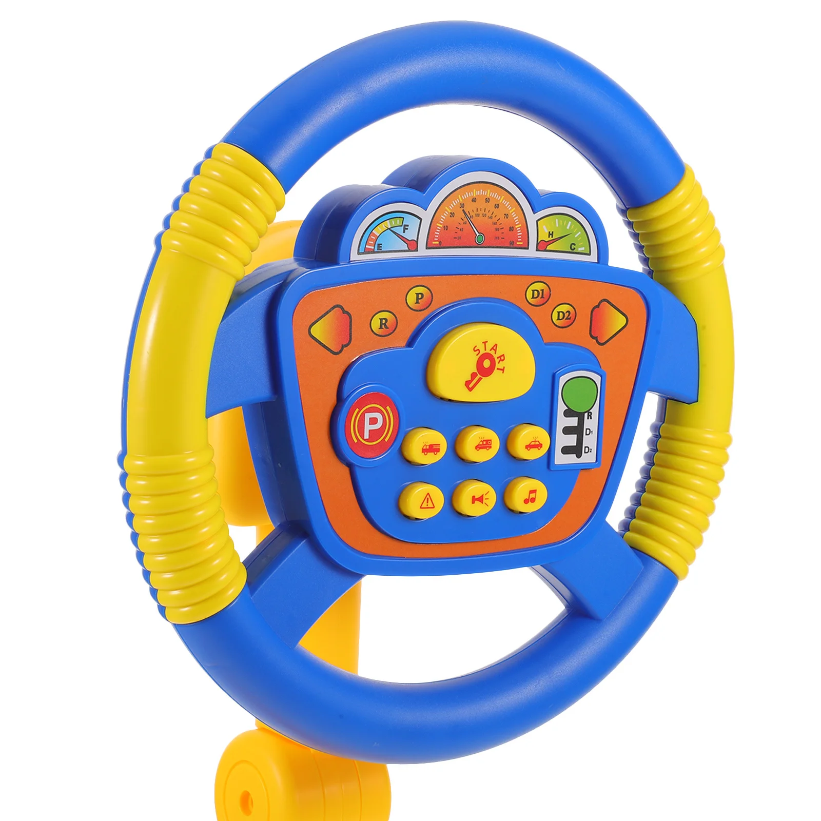 Volante infantil simulado, fácil aderência, plástico durável, uso interno e externo, simulador de música, brinquedo