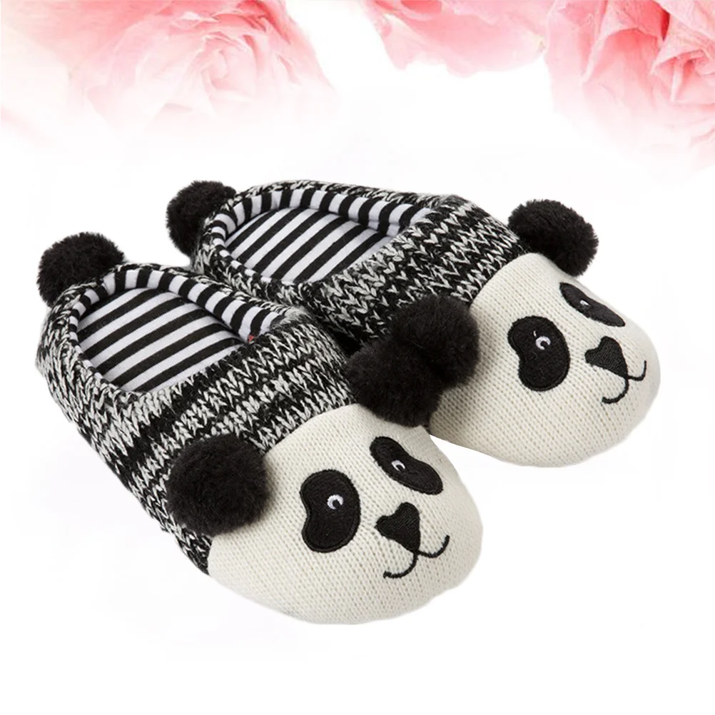 รองเท้าแตะฤดูใบไม้ร่วง-ฤดูหนาว ลายแพนด้า ผ้าฝ้ายบุนุ่มสบาย ขนาด 22 ซม. สำหรับเด็กผู้ชาย ความยาวภายใน 21 ซม. ใส่ในบ้าน สร้างบรรยากาศผ่อนคลาย