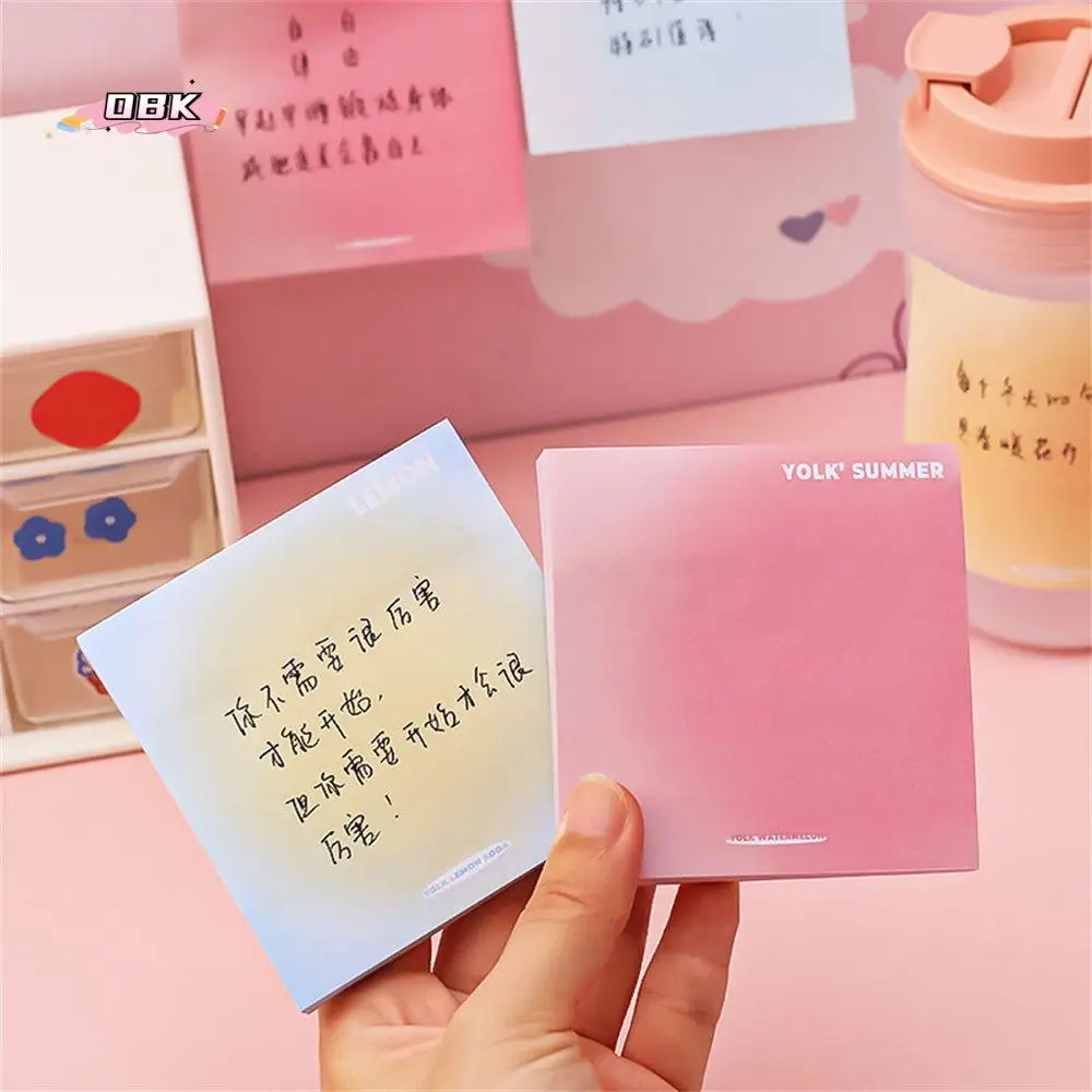 

Self-Adhesive Scrapbooking Notepad Paper Stationery Writing Paper Gradient Color Memo Pads Notebook Bookmark Sticky Notes