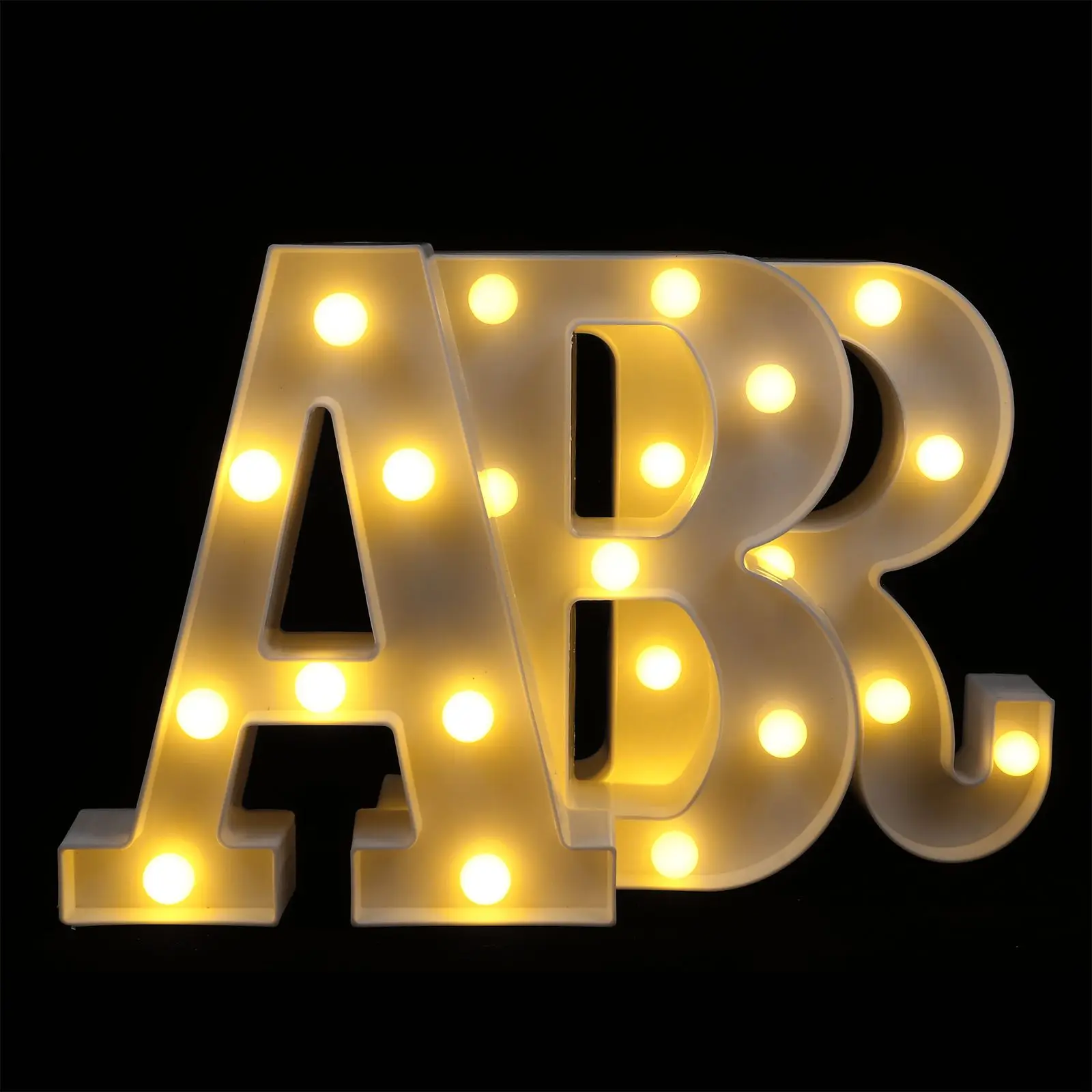 

3 Pcs LED Letter Lights White Plastic Decorative Table Lamp for Party Home Celebration Valentine Wedding Gifts