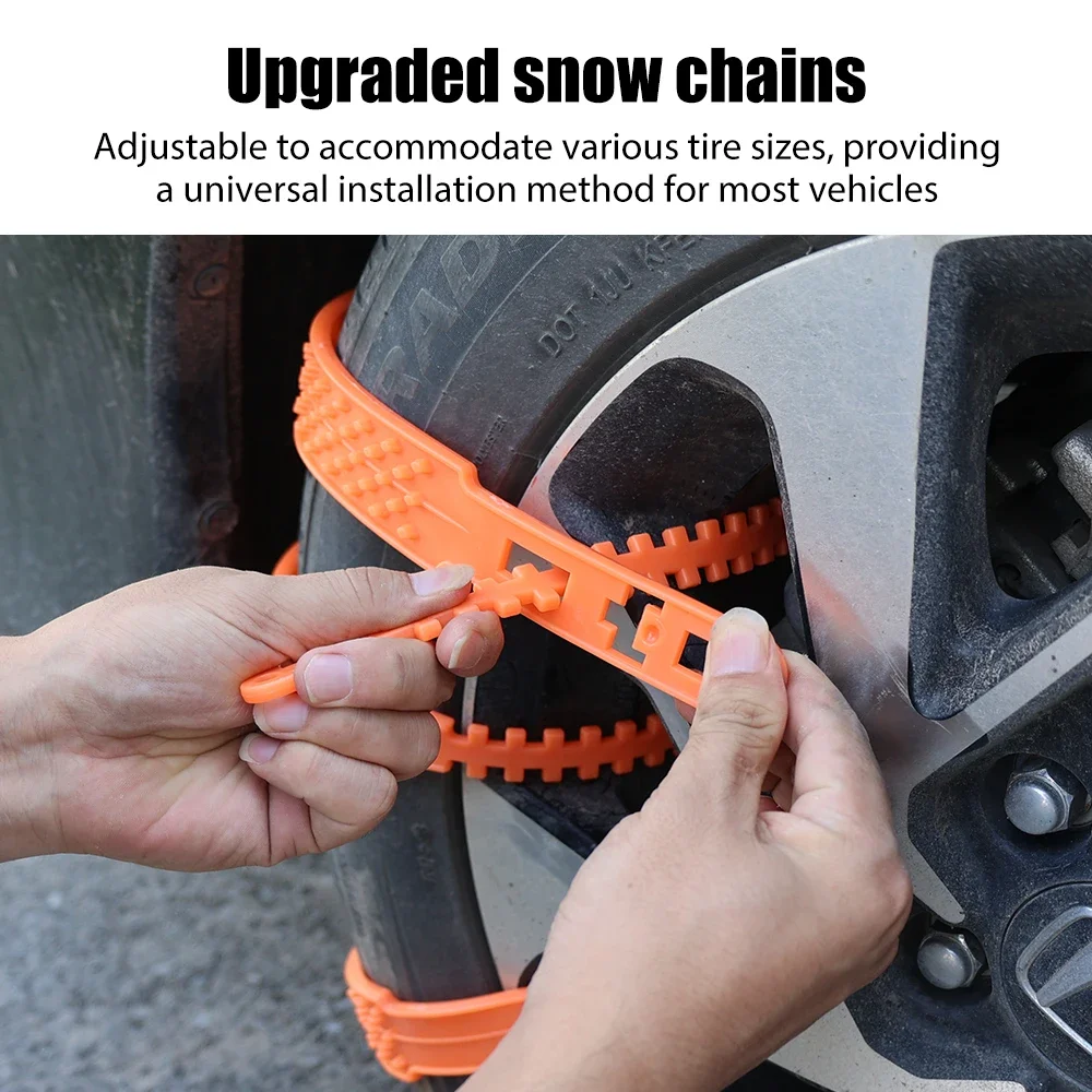 10/20pcs Snow Chain Widen Thicken Car Tire Crawler Type Plastic Anti-skid Chain Winter Wheel Tyre Anti-Slip Ties Emergency Tools