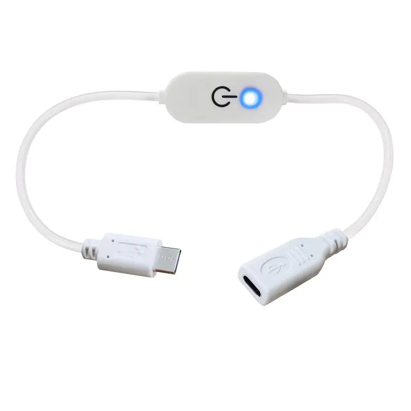 Type-C Male to Female Touch Dimming Switch Controller 3A With Blue Indicator Light, Memory Connected Light Strip, No Flicker