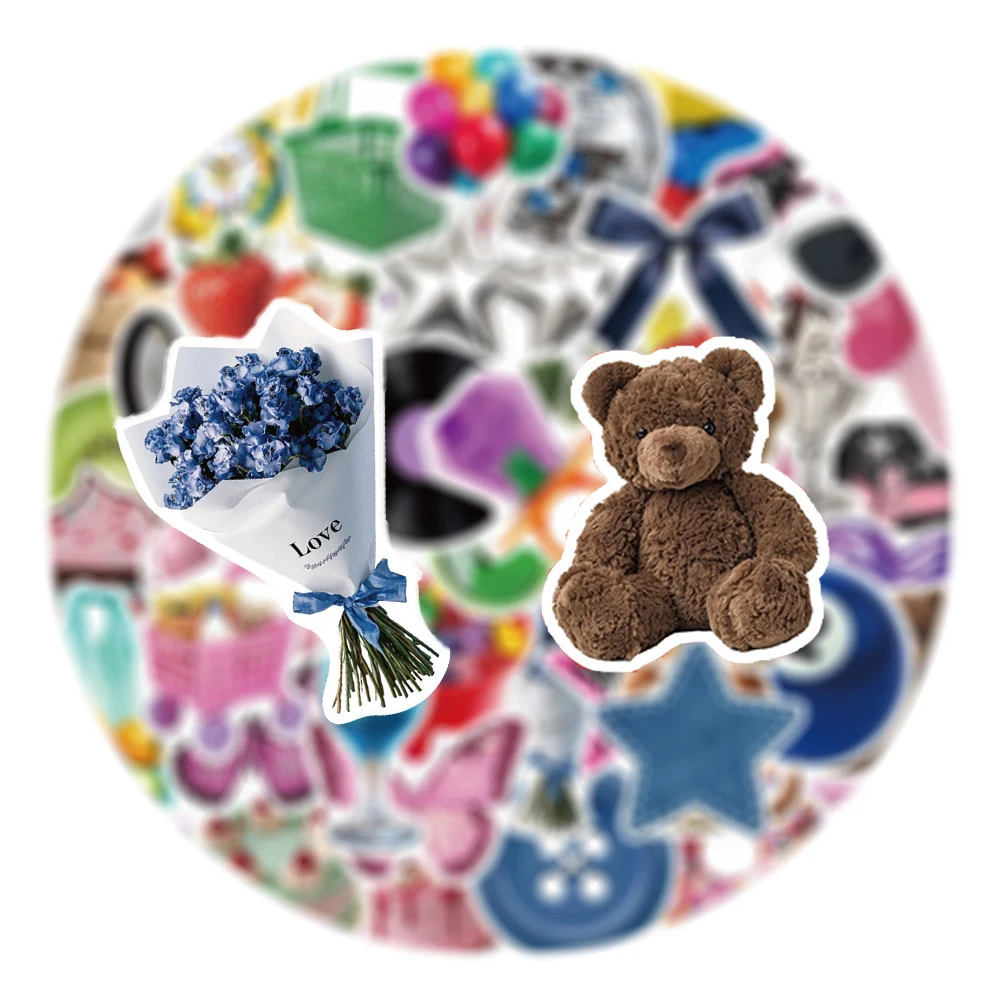 

10/30/50pcs Cute Y2K Girl Aesthetc Art Stickers Ins Style Retro Graffiti Sticker Decoration Suitcase Phone Case Notebook Decals