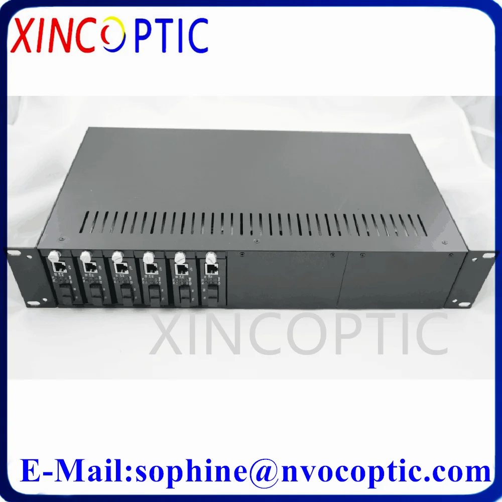 2U 16Slot 19 Inch Rack Mount Chassis,DC48V/AC110-220V Double/Single Power Supply Unmanaged Fiber Optical Media Converter