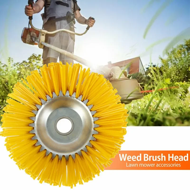 

8 inch Steel Trimmer Head Nylon Wire Weeding Brush Lawns Trimmer Brick Joint Weeding Brush Garden Grass Cutter Tool Accessories