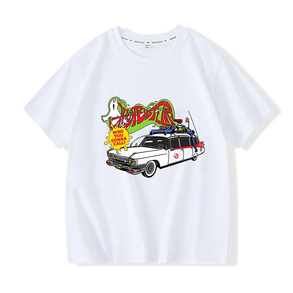 Ghostbusters Children's T-shirts 100%Cotton Weird Funny Cartoon Print Short Sleeve Boys Girls Tee Casual Crew Neck Tops Summer