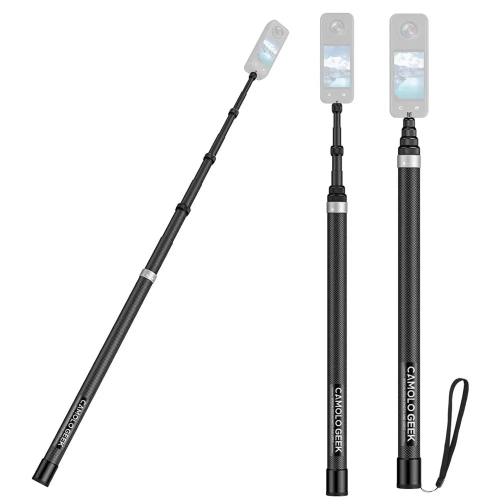 CAMOLO CAMOLO 3.0m Invisible Selfie Stick Carbon Fiber 9.8ft Extended Super Long Pole for Insta360 X4 X3 ONE X2 R X GO 3S 3 2 Action - Aliexpress Deal