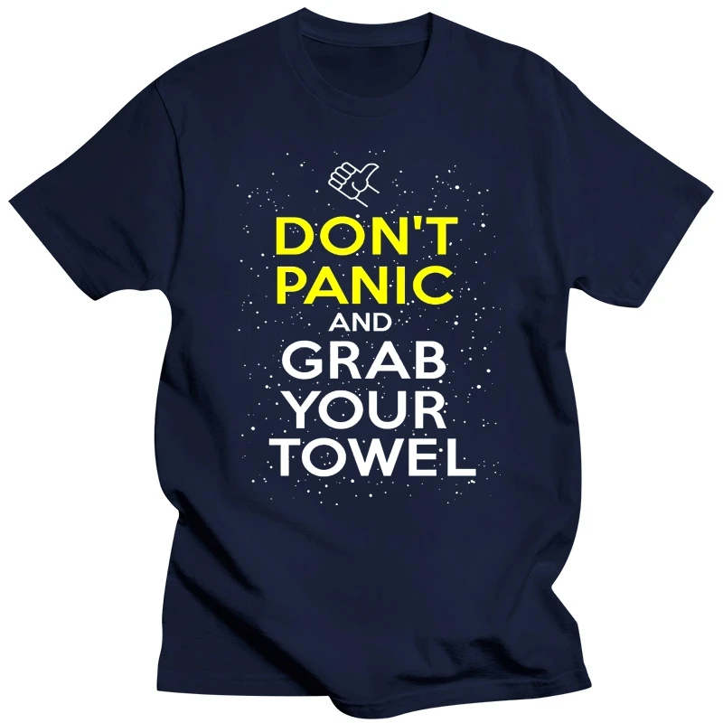 Hitchhiker Guide To The  Don't Panic T-shirt All Sizes(1)