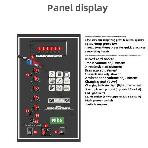 12 इंच पोर्टेबल आउटडोर बहुक्रियाशील ब्लूटूथ स्पीकर पुल रॉड के साथ वायरलेस माइक्रोफोन मोबाइल कराओके मशीन उच्च शक्ति 8 best sales स्पीकर 12 इंच - №5