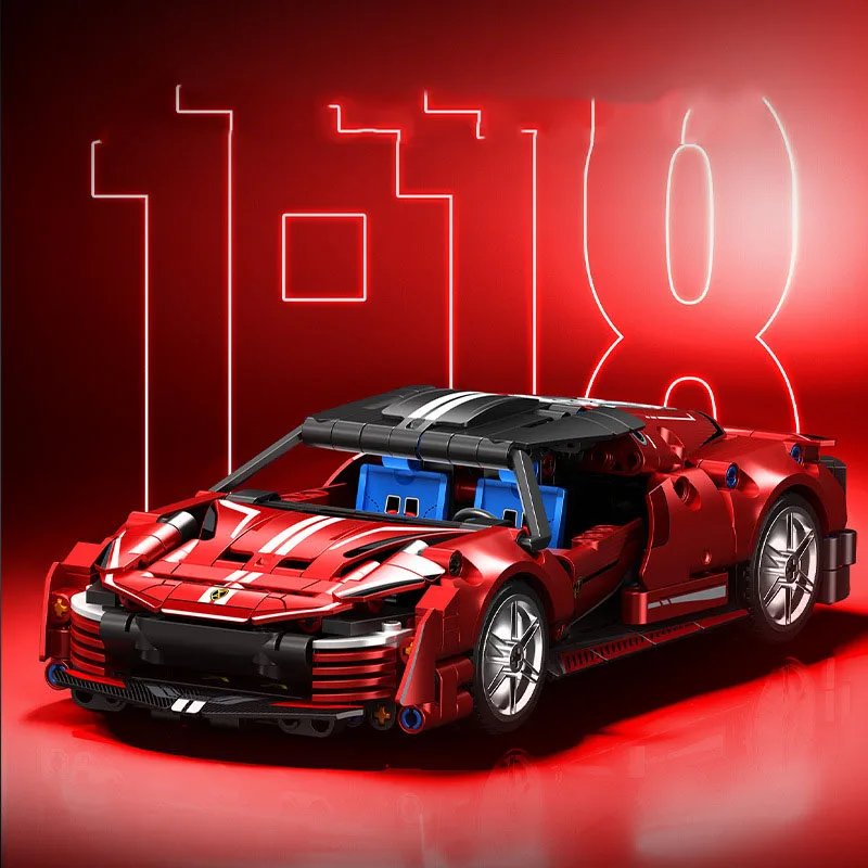 Bloc de construction technique échelle 1:18, cheval italien Daytona SP3, modèle de voiture de Super Sport, véhicule en brique, Collection de jouets de supercar