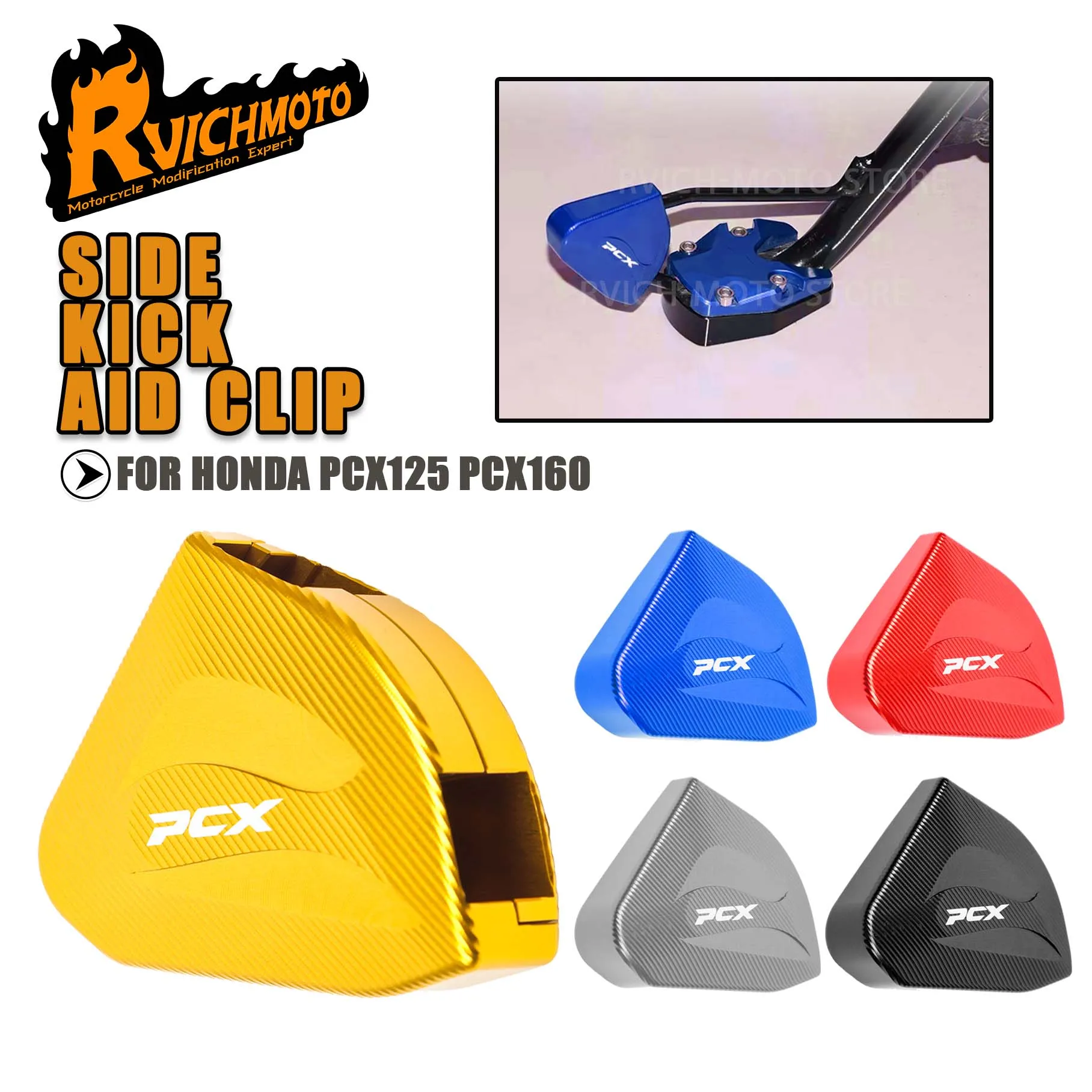 PCX 125 160 Motorrad Seite Parkplatz Rahmen Halterung Hilfs Clip Schutz Für Honda PCX 125 PCX 160 Ständer Verlängerung Vergrößern Pad