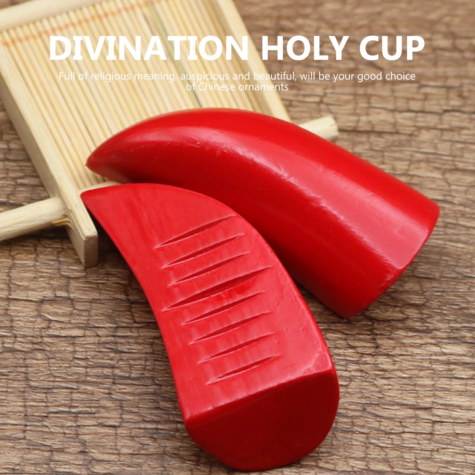 

2Pcs Wood Divination Holy Cup Chinese Ornaments Auspicious Religious Meaning Retro Style Home Decoration Divination Cup