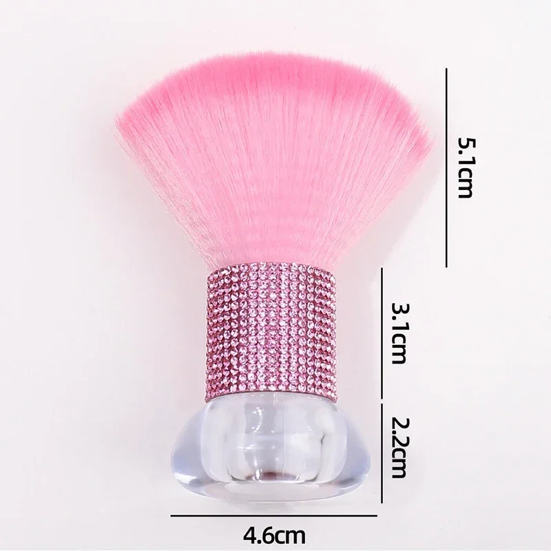 Brosse anti-poussière pour ongles à tête de champignon en diamant, outil multifonctionnel pour Nail Art, fard à joues en poudre, maquillage et nettoyage