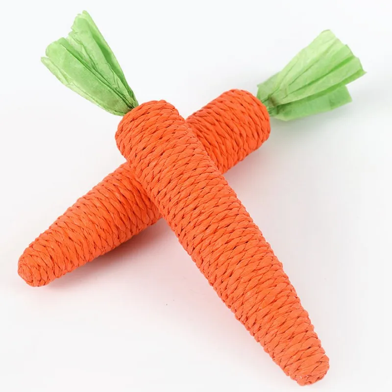 Dog Toys Cute Carrots Toys for Dogs Teeth Cleaning Self-hi Interactive Dog Toy Kitten Toy Grinding Sisal Cat Sticks Pet Supplies