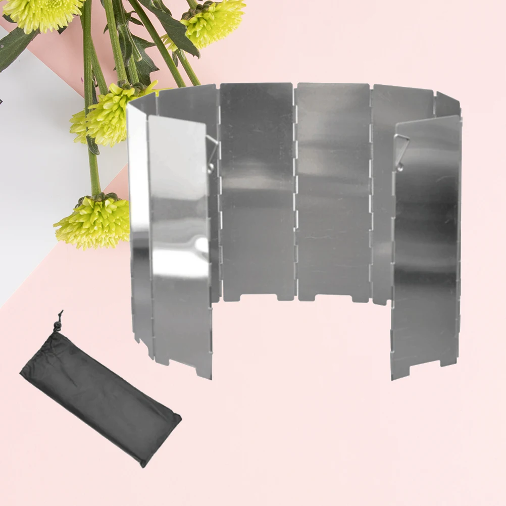 

10 PCS/Set Outdoor Stove Camping Gear Windscreen for Burner Air Windshield Stovewindshield Folding Portable Supplies