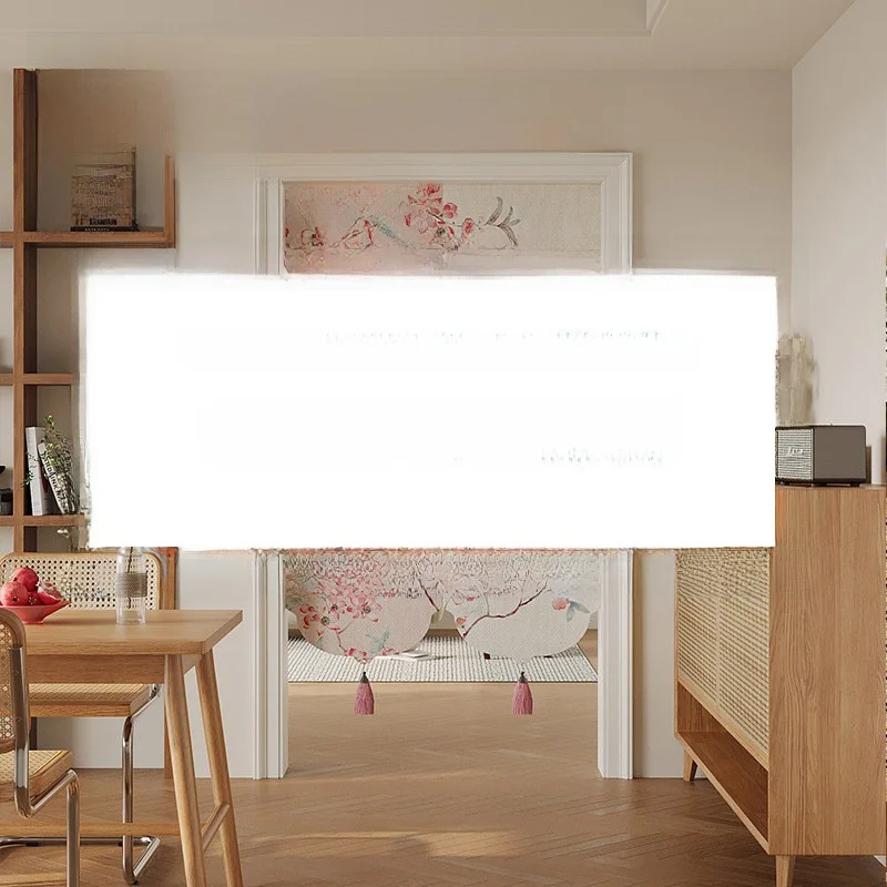 

New Chinese Style Bedroom Living Room Door Curtain Linen Simulation No Punching Bathroom Blocking Cloth Curtain Light Blocking
