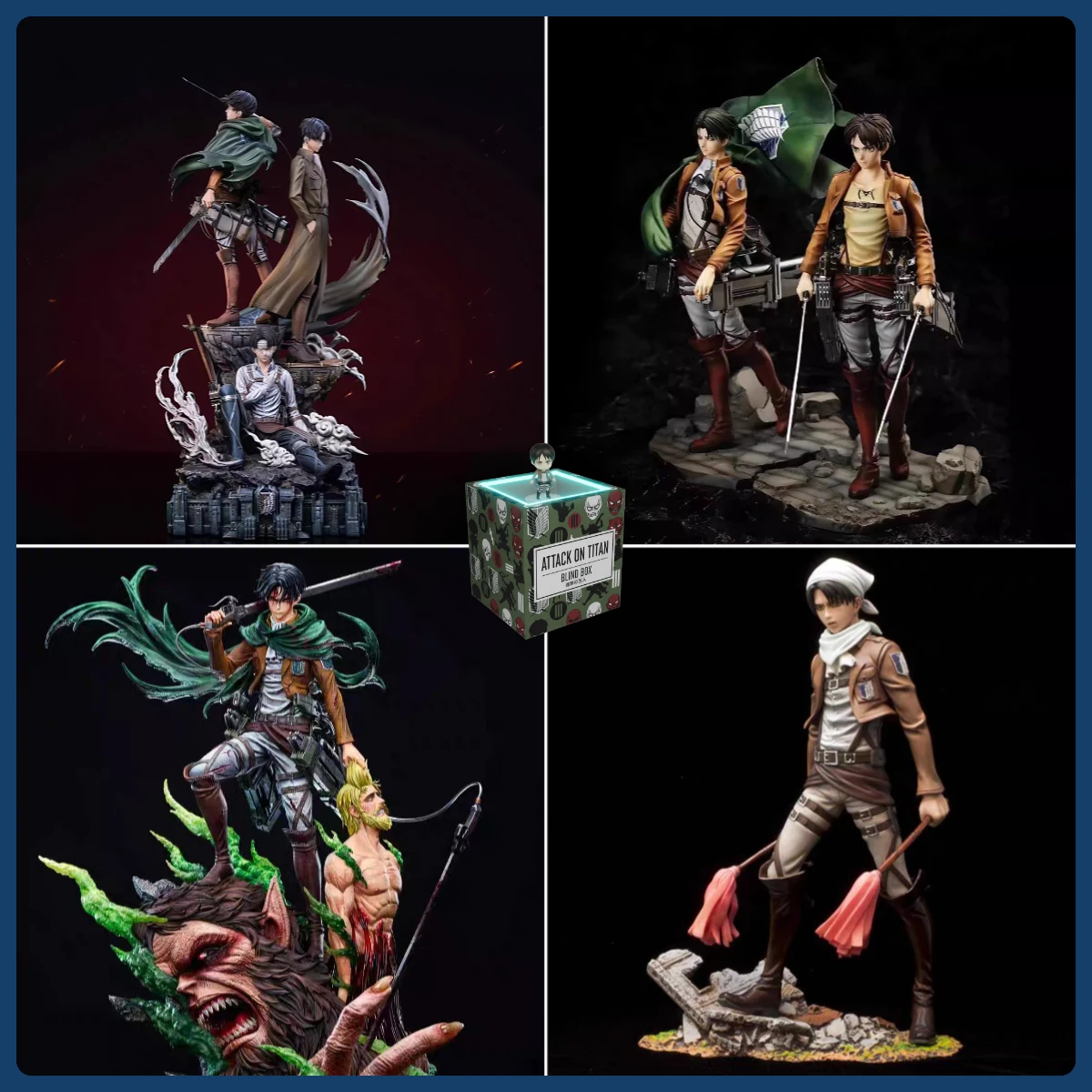 

Атака Титанов, аниме, фигурки слепых коробок, коллекционная загадочная коробка, мини-большая золотая, лучшая коробка, ограниченная серия, модель из ПВХ, подарок для фанатов