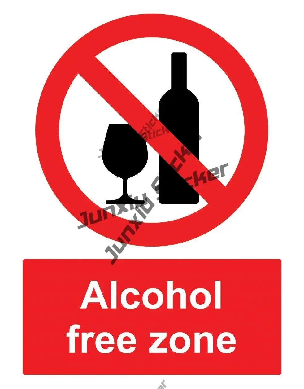Warning Sign Signage Alcohol Free Zone No Alcohol Notice Decal Sticker Hotel Pub B&B Venue Retail Premises Sign Sticker Decor